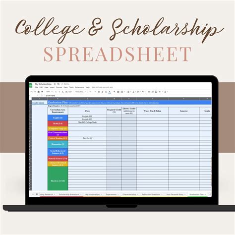 College Scholarship Planner Spreadsheet Hey There Bliss