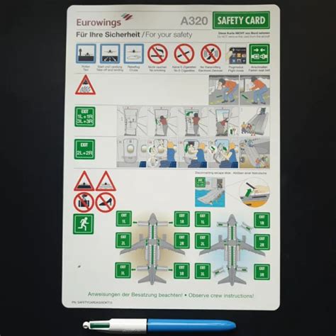 Eurowings A German Airline Safety Card Lufthansa Emergency Air