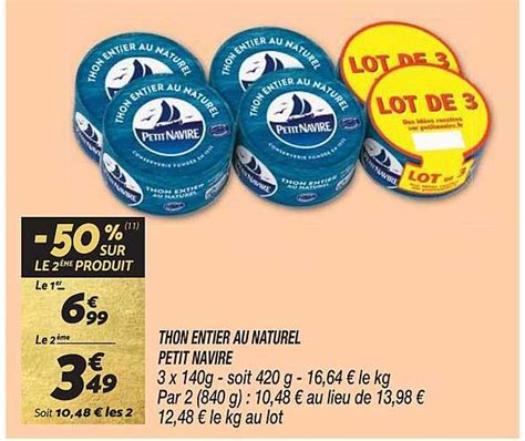 Promo Thon Entier Au Naturel Petit Navire Chez Netto Icatalogue Fr