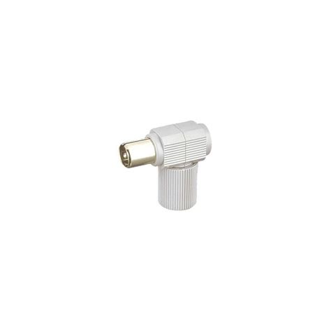 Conector Antena TV Macho 9 52mm Acodado Color BLANCO K13191