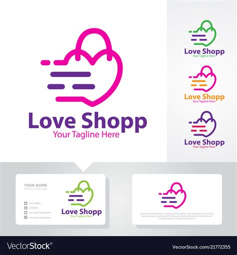 Love Shop Logo Designs Royalty Free Vector Image