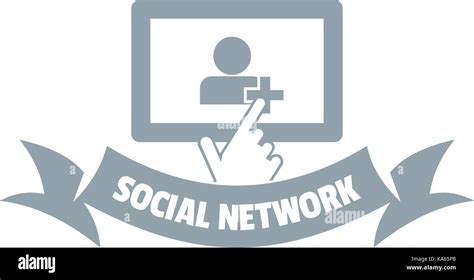 Social Network Logo Simple Gray Style Stock Vector Image And Art Alamy