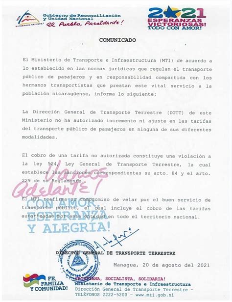 Mti No Ha Autorizado Incremento En La Tarifa De Transporte P Blico