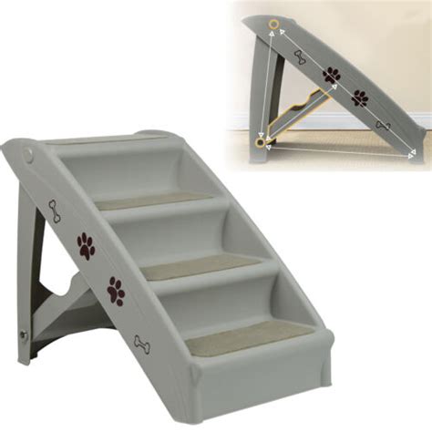 4 Stufen Klappbar Hundetreppe Haustiertreppe Tiertreppe Hundestiege