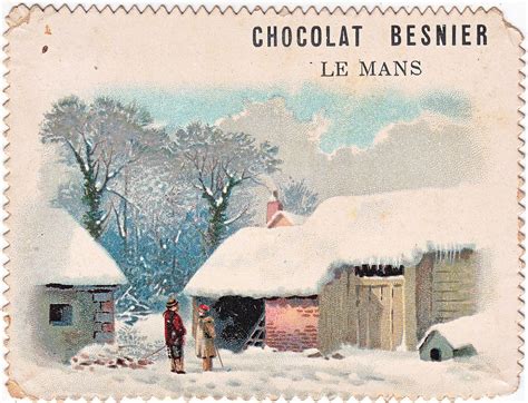 Chromo Chocolat Besnier Le Mans Katz Kax B Snow Scene With