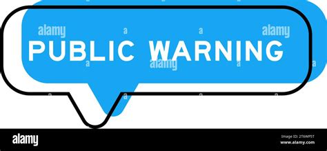 Speech Banner And Blue Shade With Word Public Warning On White