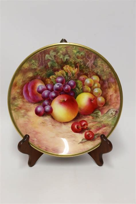 Royal Worcester Fruit Hand Painted Cabinet By R Budd For Sale At 1stdibs