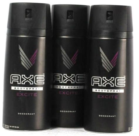 3 Count Axe 150 ML Excite Deodorant Body Spray Exp 4 26 2022