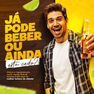 Já Pode Beber ou Ainda Está Cedo Cervejaria Social Media PSD Editável