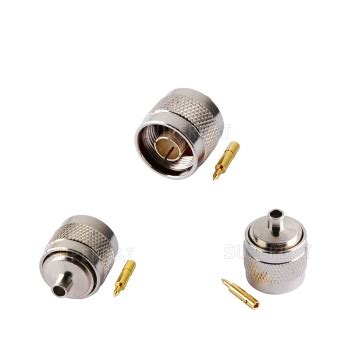 N Plug Male Straight Solder Connector For Semi Rigid Rg Cable