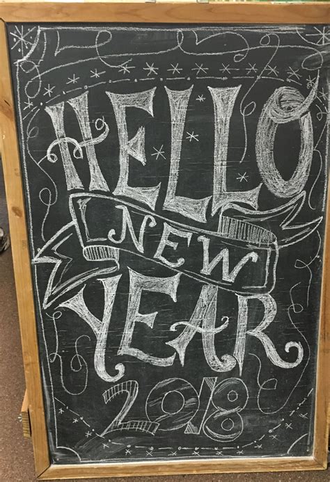 Hello New Year Chalkboard Sign Chalk Sign Chalkboard Signs Chalkboard Quote Art