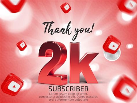 Premium Psd Thank You K Subscribers In Youtube Psd D Rendered Text