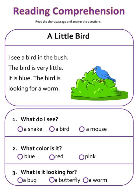 Reading Comprehension Online Exercise For Grade First Grade Reading Hot Sex Picture