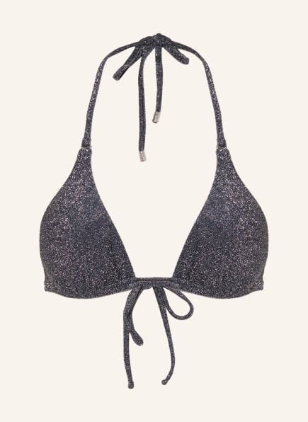 Beachlife Triangle Bikini Top Sea Glitter With Glitter Thread In Dark