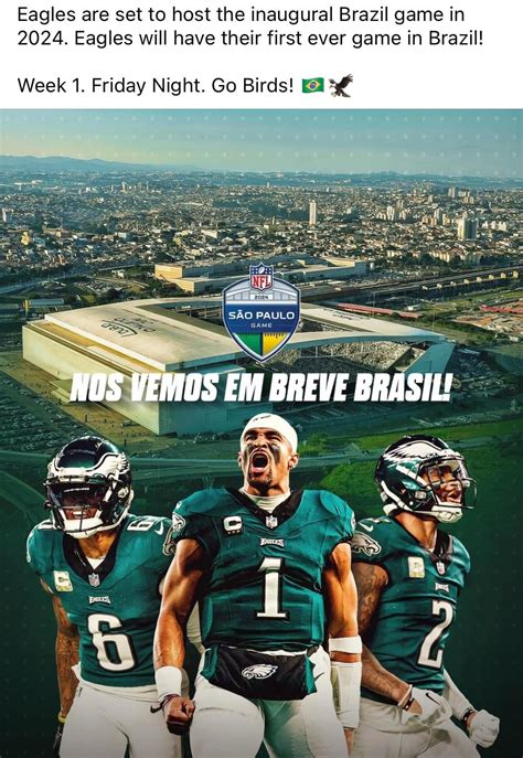 NFL breaking news today the Philadelphia Eagles have a new alternate NFL stadium in Brazil. They ...