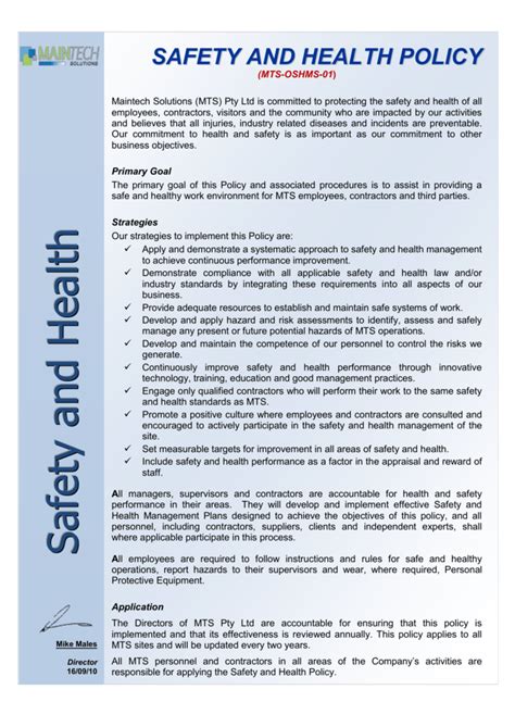 Ohs Policy Statement Free Template FREE PRINTABLE TEMPLATES