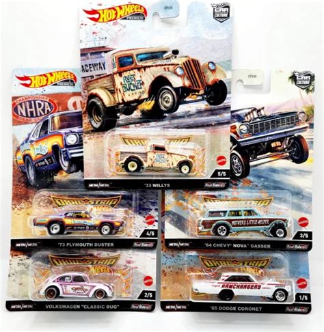 HOT WHEELS PREMIUM 2022 Car Culture R Case Drag Strip Set Of 5 Cars 32