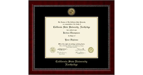 Gold Engraved Medallion Diploma Frame In Sutton California State