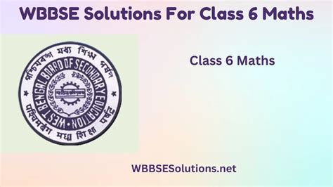 WBBSE Solutions For Class 6 Maths WBBSE Solutions