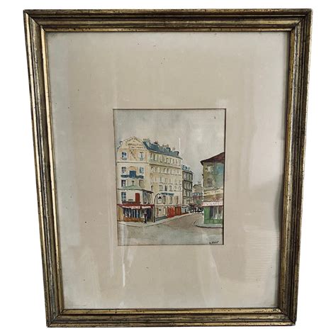 Paris Street Scene Watercolor at 1stDibs | watercolor paris street scene