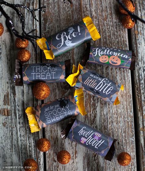 Printable Halloween Candy Wrappers | Halloween paper crafts, Halloween printables free ...