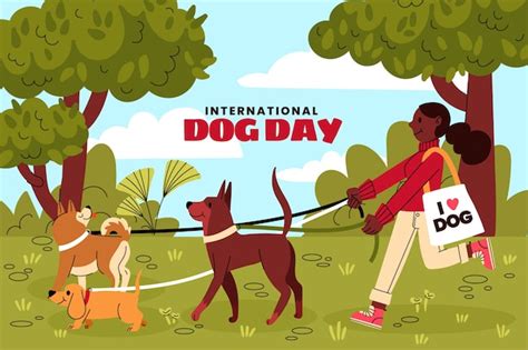 Premium Vector | Background for international dog day celebration