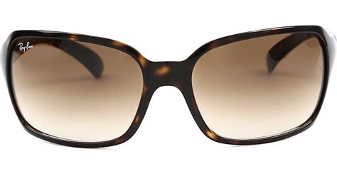 Ray Ban Light Havana Square Sunglasses In Tortoiseshell With Brown Tinted Lenses Rb4068 60 In