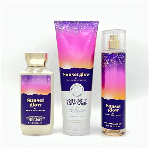 Bath Body Works Sunset Glow Lotion Body Wash And Mist Spray Piece