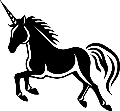 Unicorn, Black and White Vector illustration 27301107 Vector Art at ...