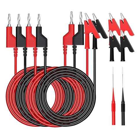 Simmpatuu 4 Stück 1M Multimeter Messleitungen Krokodilklemmen mit Kabel