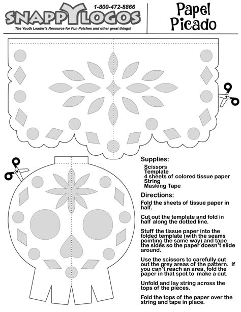 Free Printable Papel Picado Templates Mexican Banner [pdf]