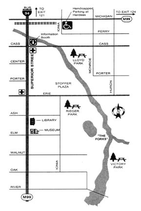 Map of Downtown Albion Festival of the Forks