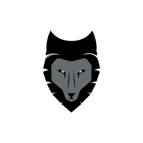 Lobo Cabeza Silueta O Negro Lobo Cabeza Logo Tipo En Blanco