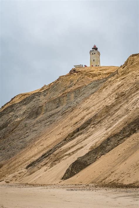 Vuurtoren Van Rubjerg Knude In Denemarken Gezien Vanaf Het Strand In De