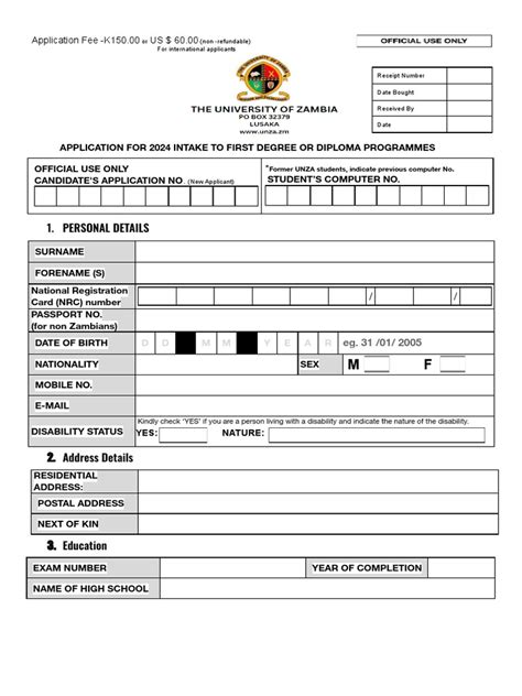 Application Form 2024 Pdf