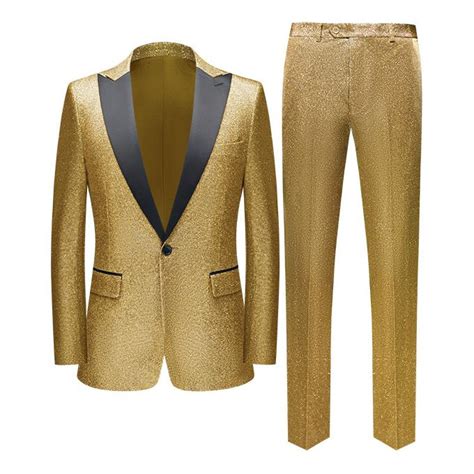 Buy Mens Luxury Shiny Two Piece Suit Jacket Pant Multiple Colors