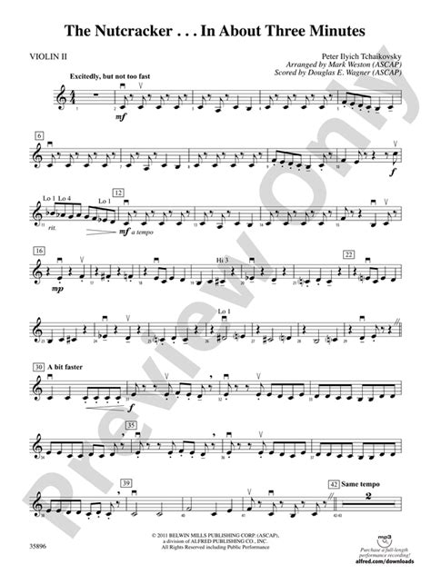 The Nutcracker In About Three Minutes 2nd Violin 2nd Violin Part Digital Sheet Music