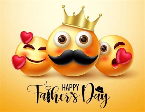 diseño de banner de vector de emoji del día del padre Texto feliz del