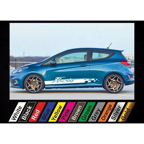 2pcs Stickers Ford Fiesta St Graphics Side Stripe Decal Sticker 7