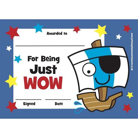 Just Wow Classroom Certificate Primary Classroom Resources