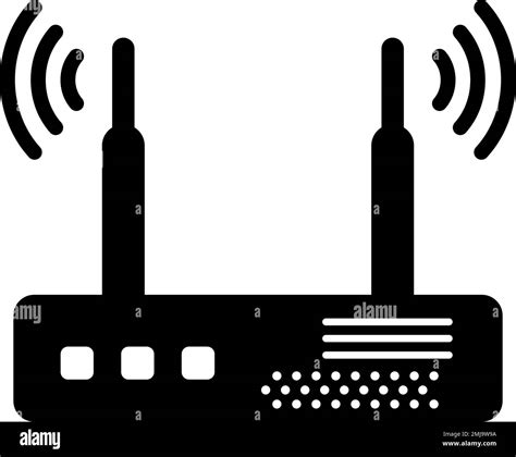 Internet Wi Fi Router Silhouette Relaying Equipment Editable Vector