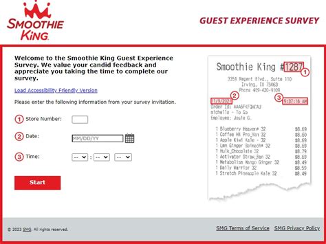 Smoothie King Feedback Survey At