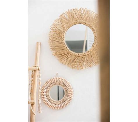 Miroir Mural En Rotin tressé 60cm Naturel Miroir BUT