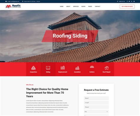 10 Best Roofing Website Templates 2024 Website Design Templates Free