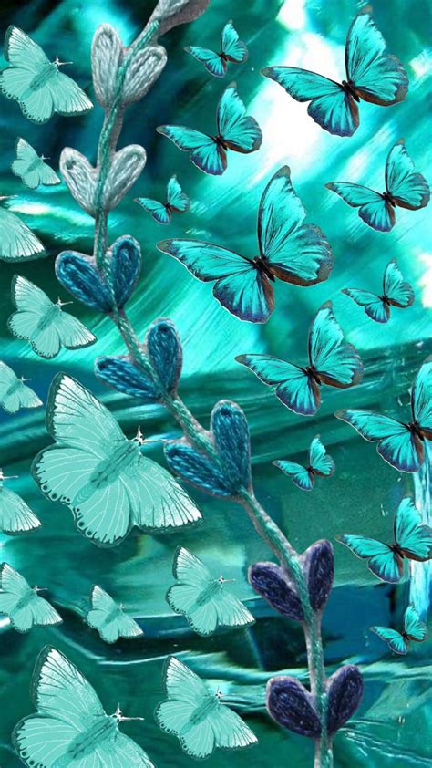 Teal Butterfly Collage