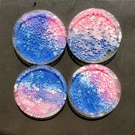 Resin And Alcohol Ink Coasters Set Of 4 Etsy