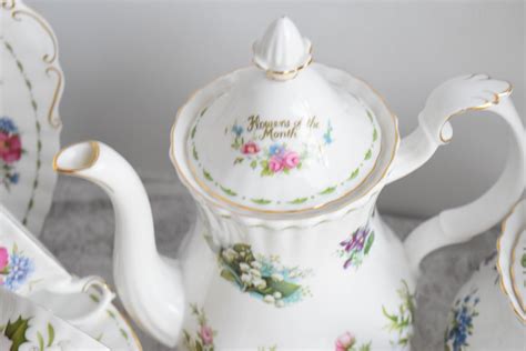 RESERVED Flower Of The Month Royal Albert England Vintage Tea Etsy