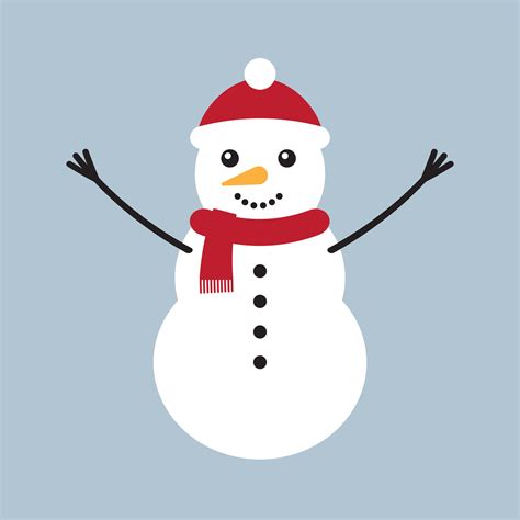 Vector Flat Cartoon Snowman Vector Art At Vecteezy