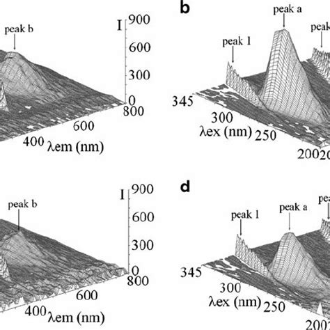 Three Dimensional Fluorescence Spectra Of Bsa A Bsa Dpz B Bsa