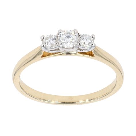 Ct Yellow Gold Certificated Diamond Trilogy Ring Rams L